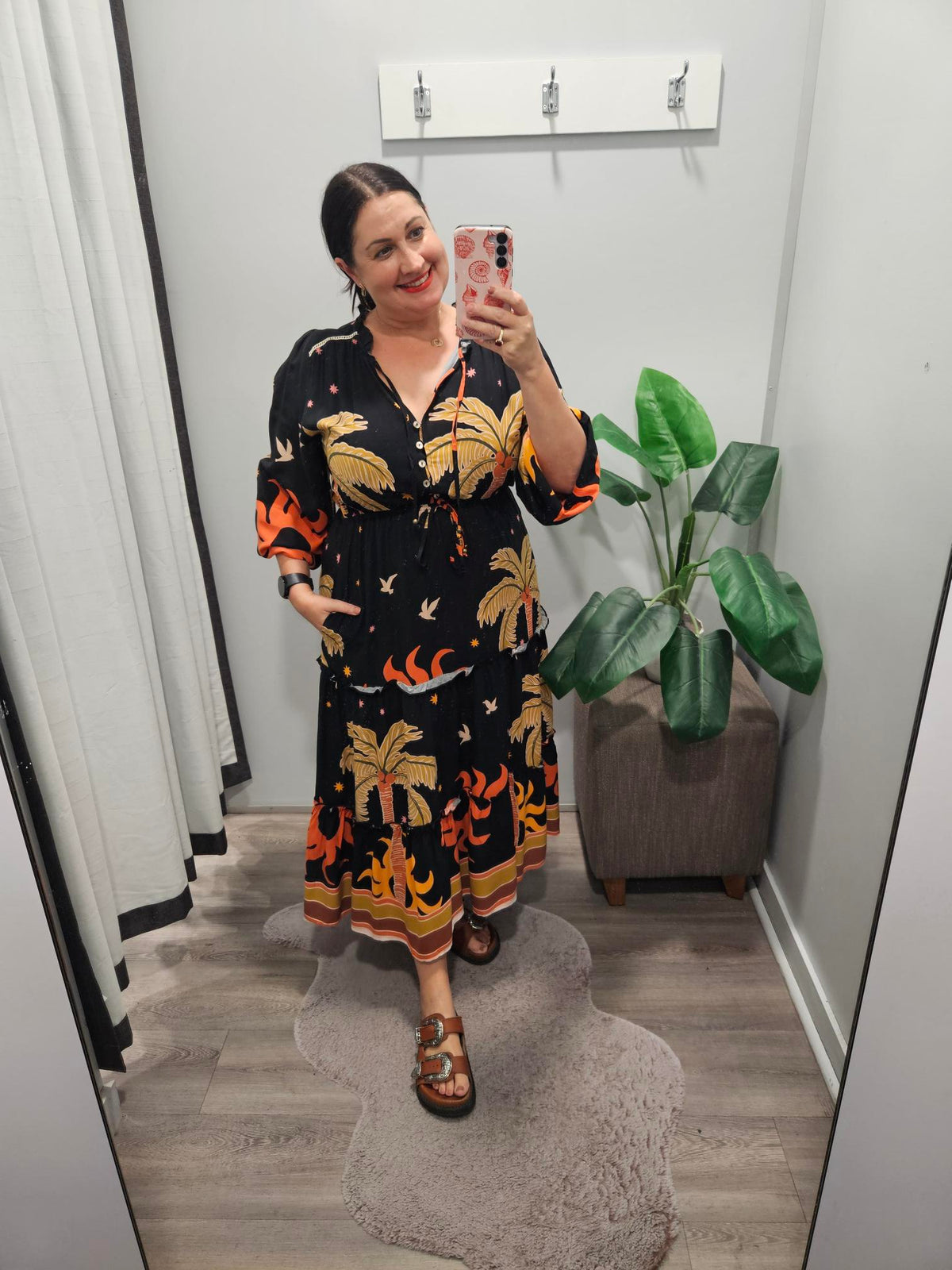 Daria Dress Palm Print
