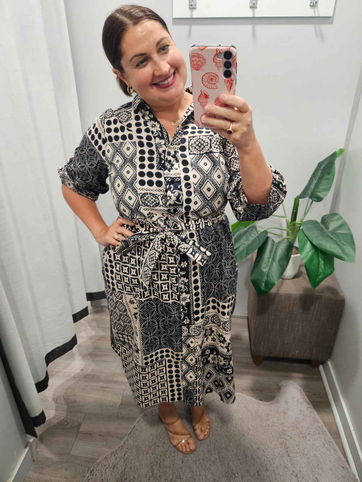 Lyra Dress Black and Cream