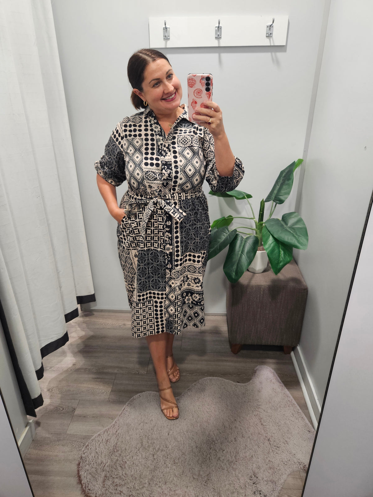 Lyra Dress Black and Cream