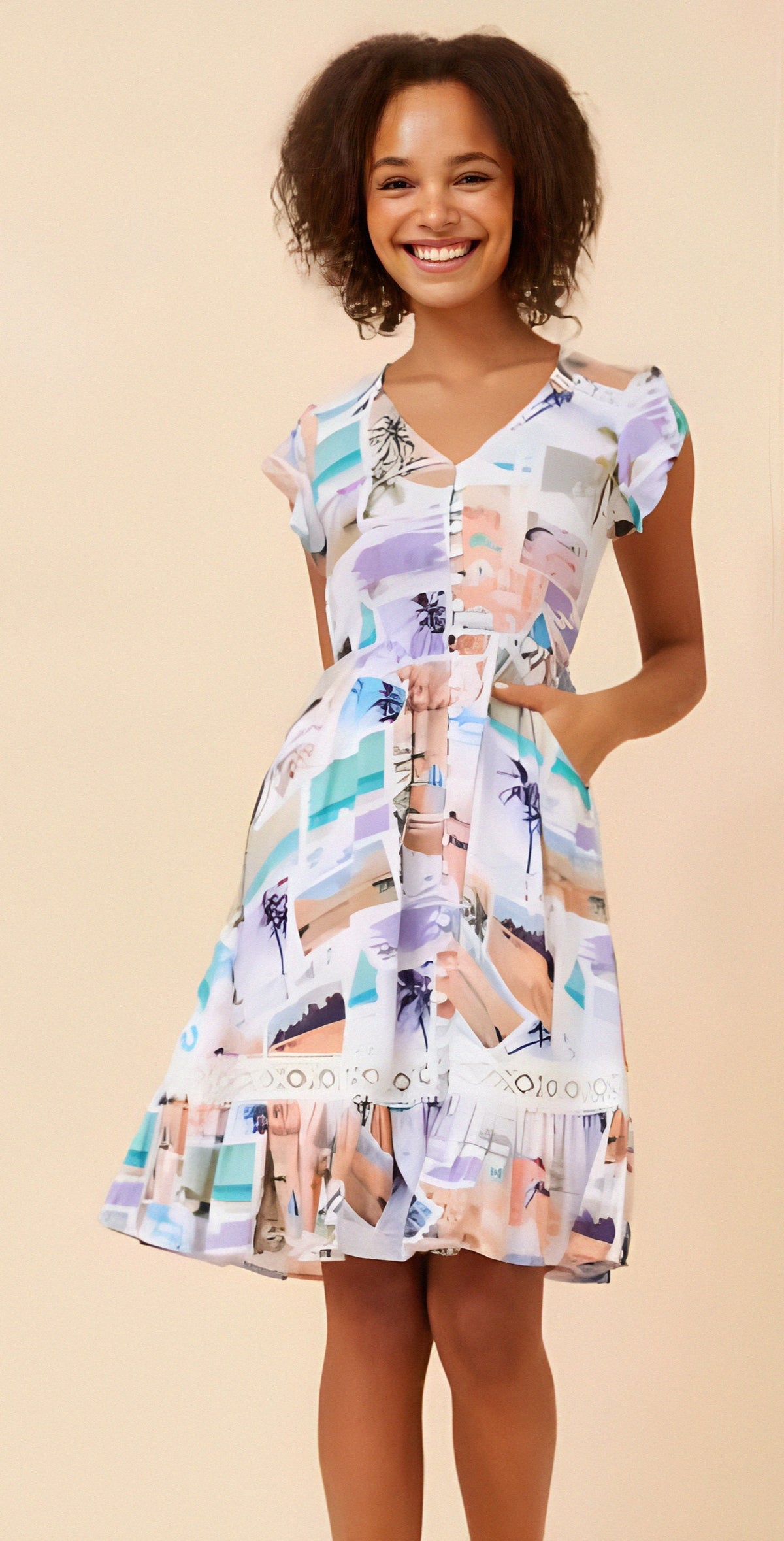 Genie Dress Beach Print