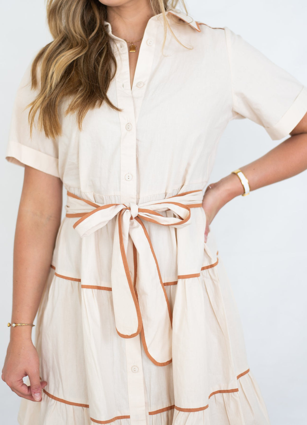 Cream Shirt Dress