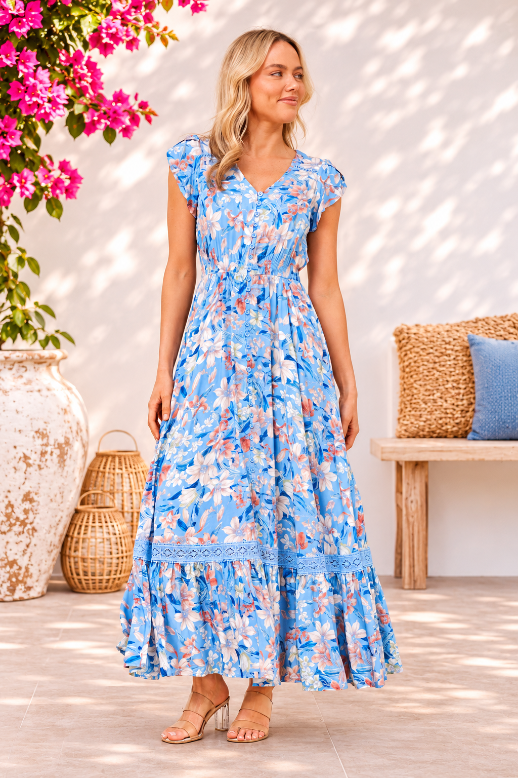 Agnes Dress Sky Blue