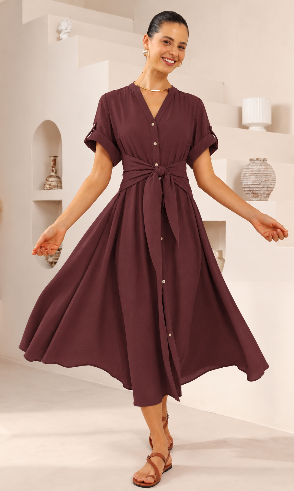Natalia Dress Chocolate