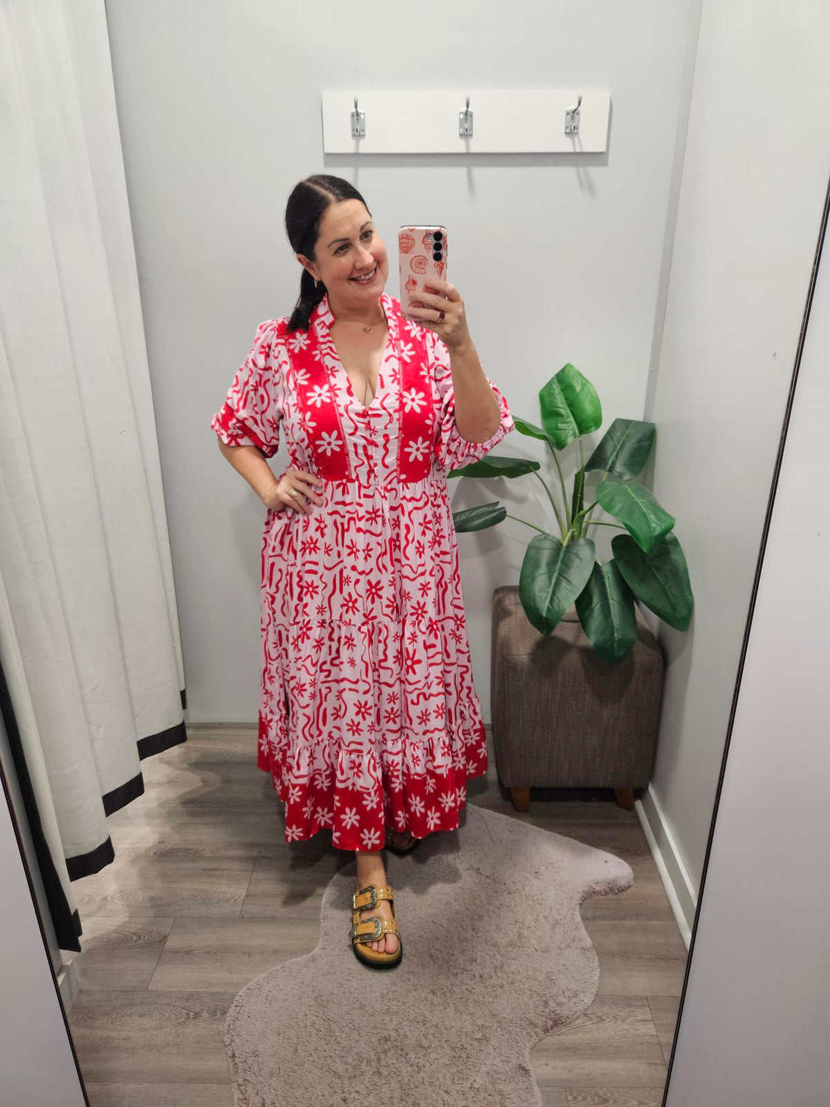Strawberry Spritz Print Mila Midi Dress