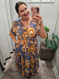 Tierra Print Eve Midi Dress