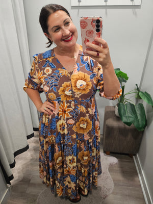 Tierra Print Eve Midi Dress