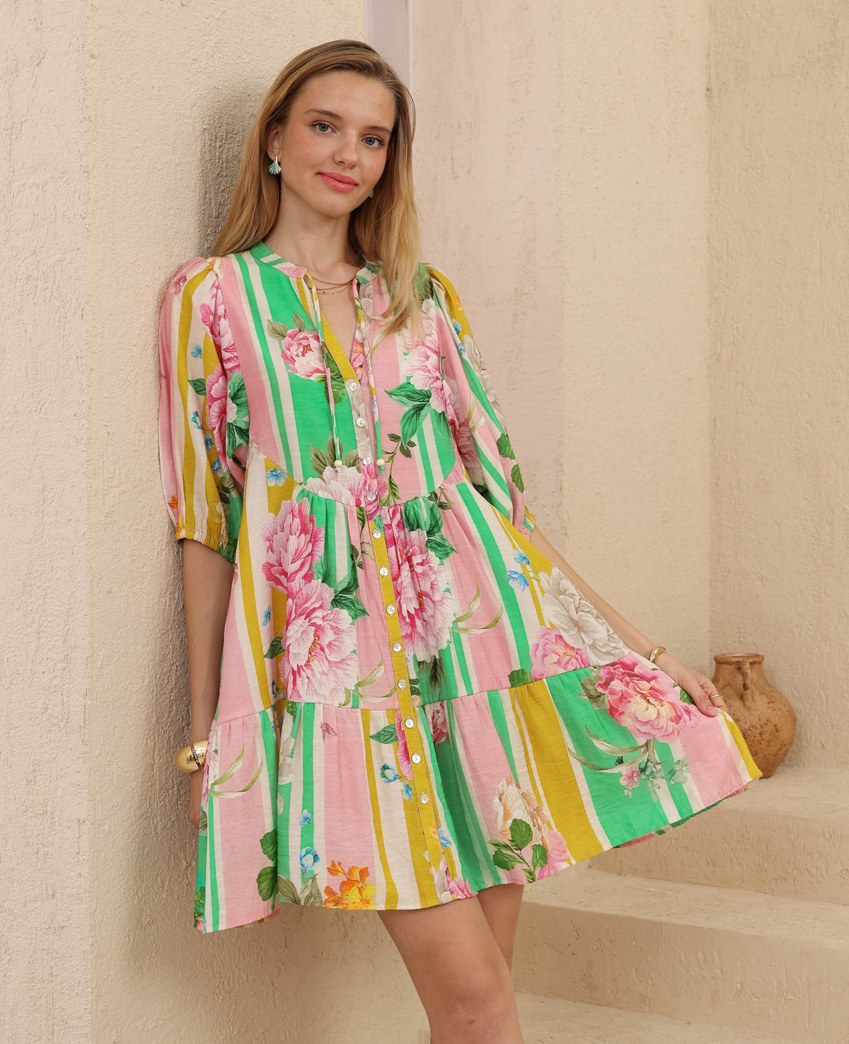 Sonya Dress Pink Floral