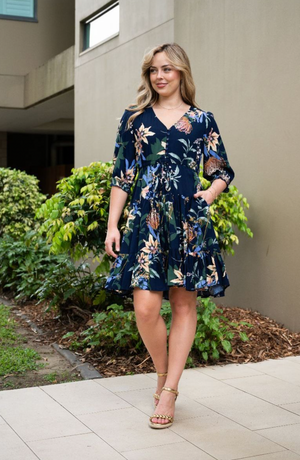 Koda Dress Navy Floral