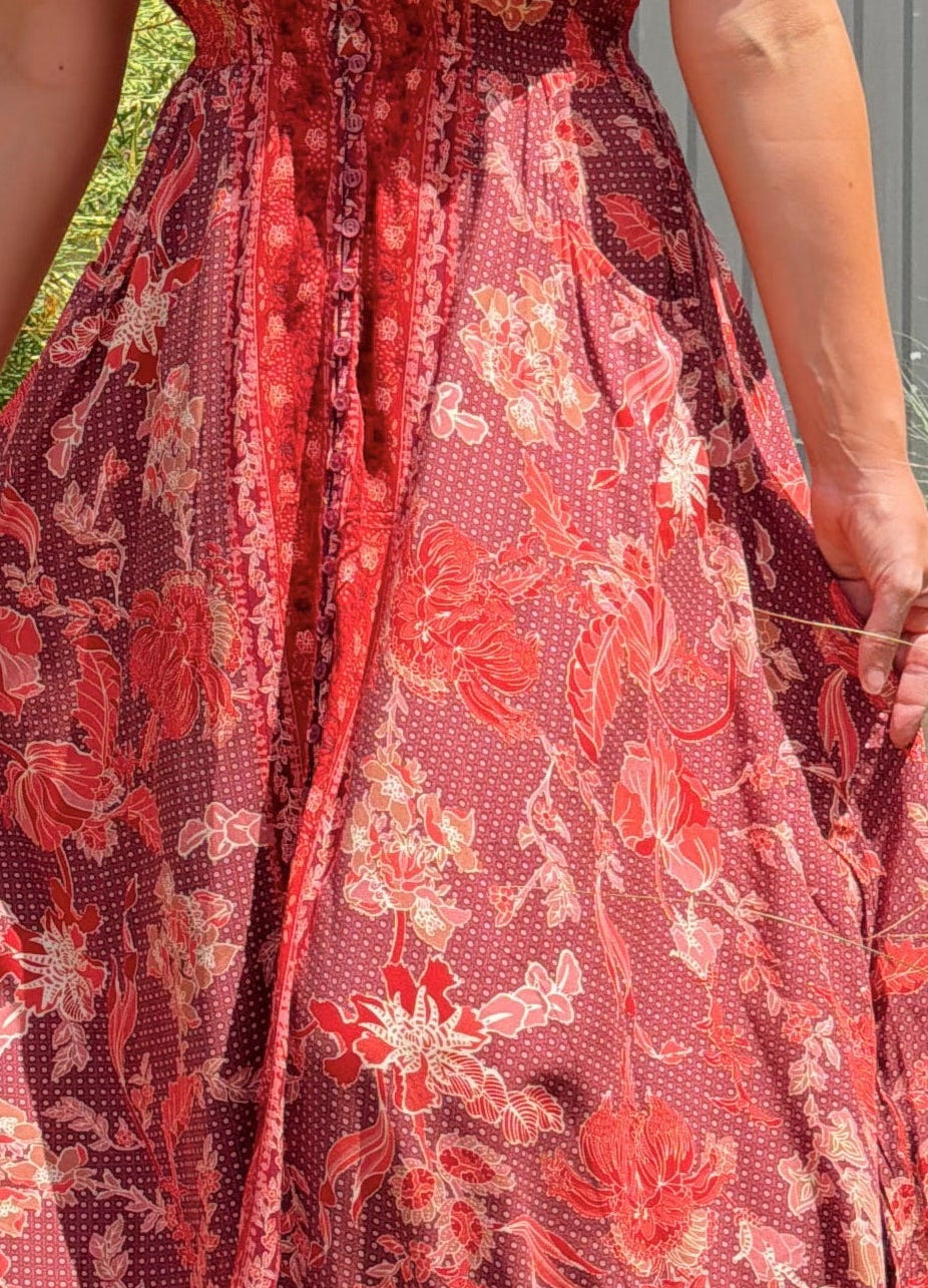 Ziggy Print Pearl Midi Dress