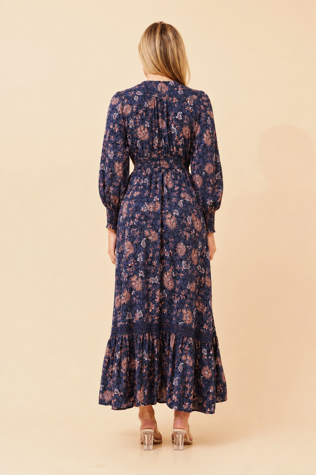 Agata Dress Navy Floral