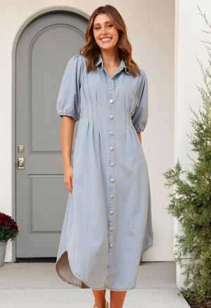 Lonnie Denim Dress Light Blue