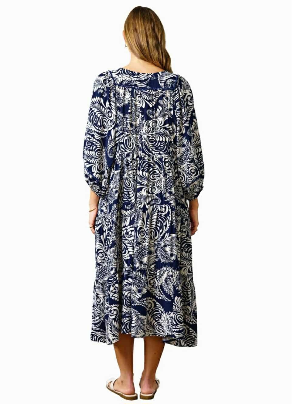 Eliana Dress Navy Floral Print