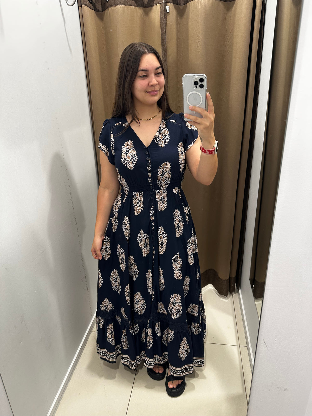 Agnes Dress Navy & Cream