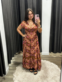 Savanna Print Carmen Maxi