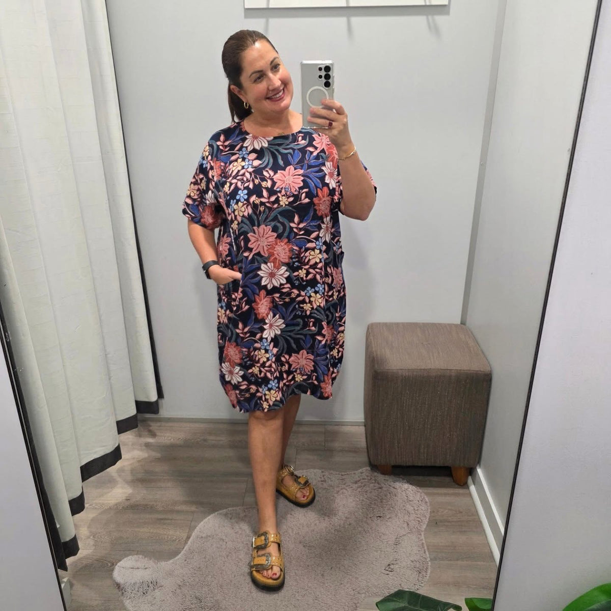 Mara Dress Navy Floral