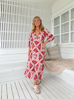 Rosa Print Lenni Midi Dress