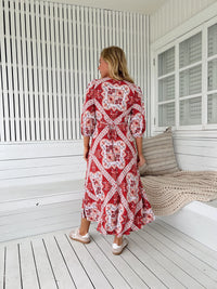 Rosa Print Lenni Midi Dress