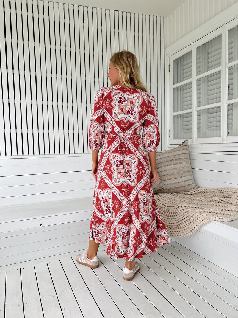 Rosa Print Lenni Midi Dress