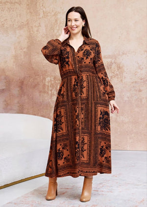 Belle Dress Brown