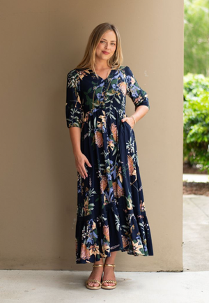 Selma Dress Navy Floral