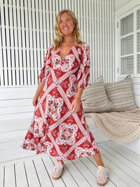 Rosa Print Lenni Midi Dress