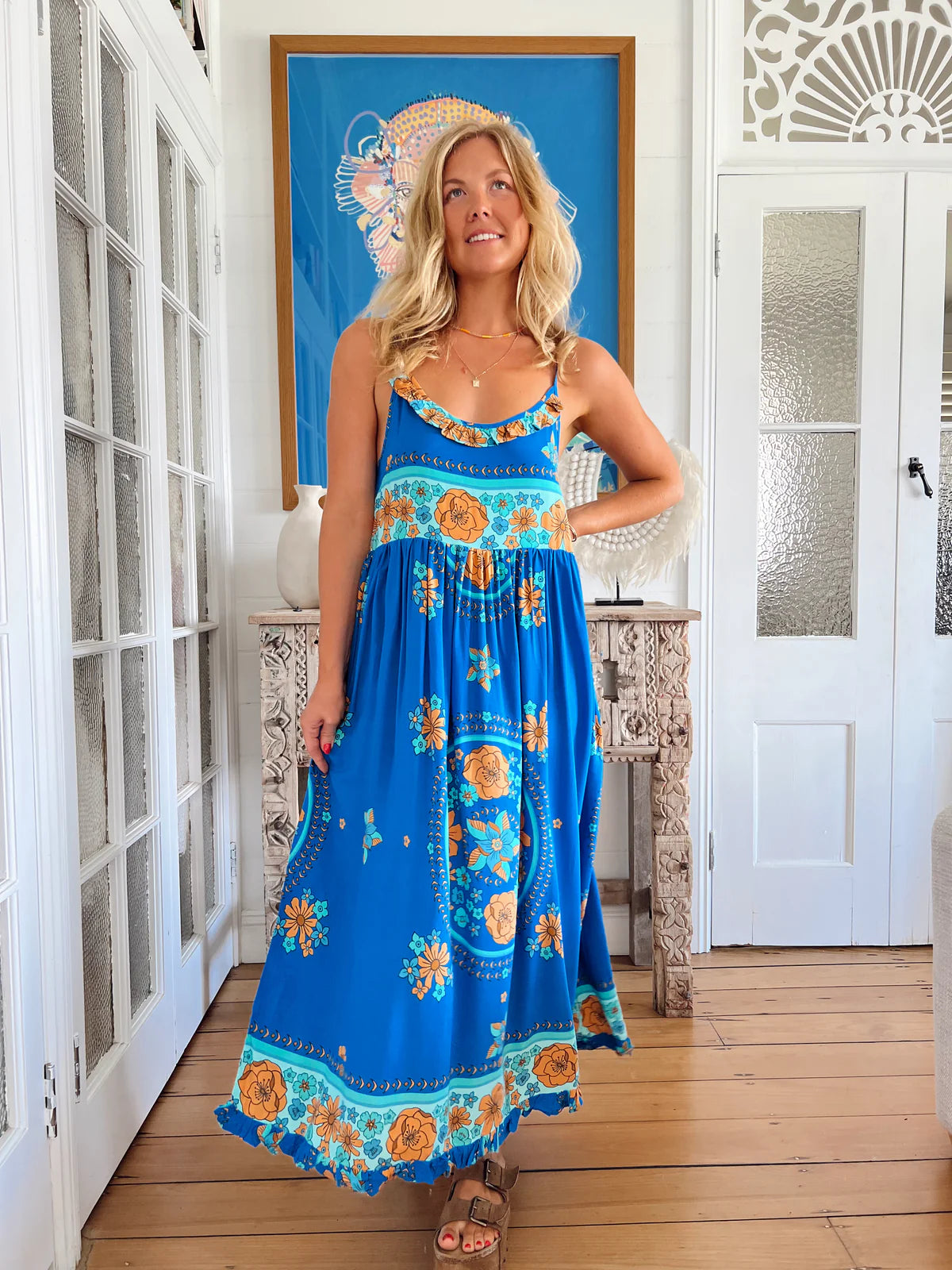 Riviera Print Bibi Maxi Dress