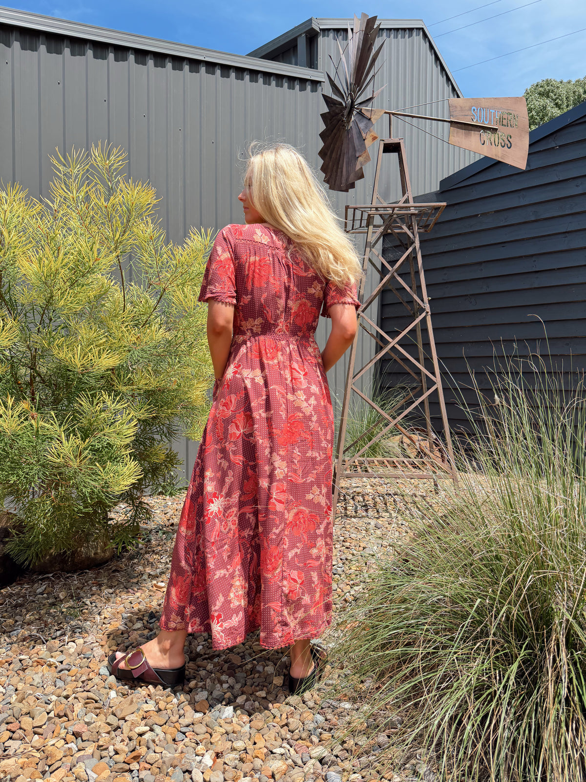 Ziggy Print Pearl Midi Dress