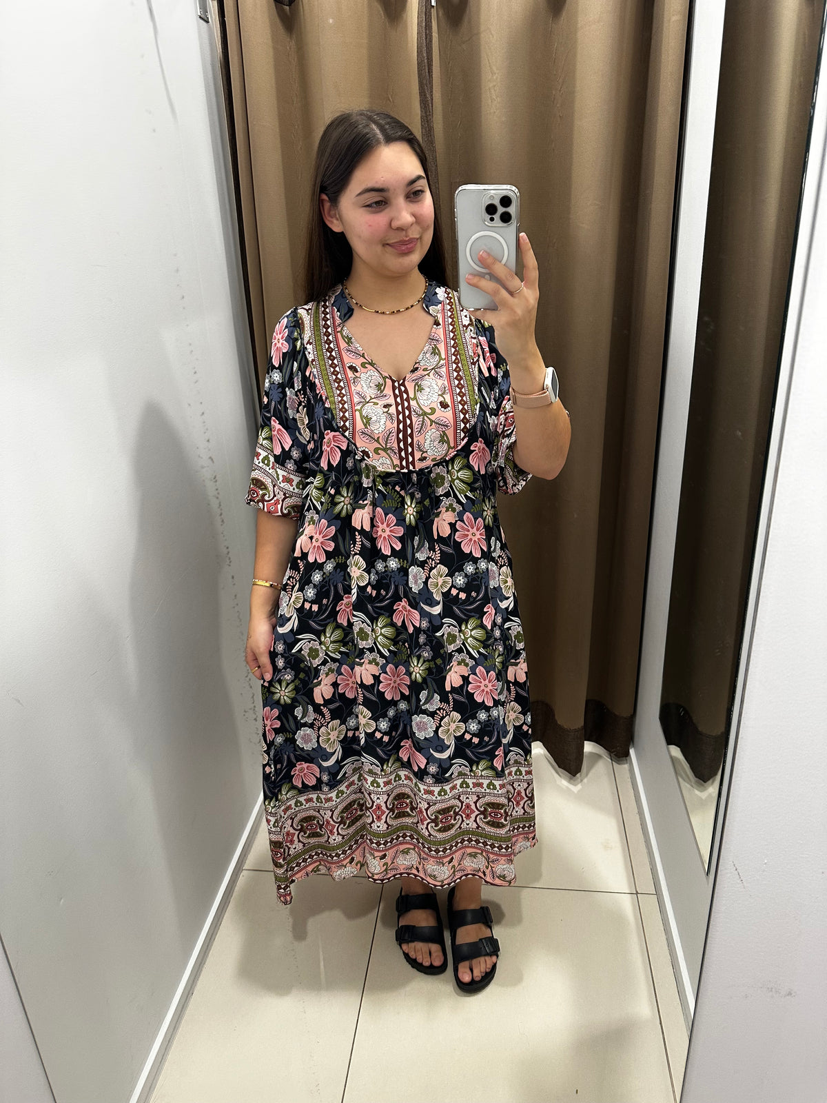 Neisha Dress Navy and Pink Floral