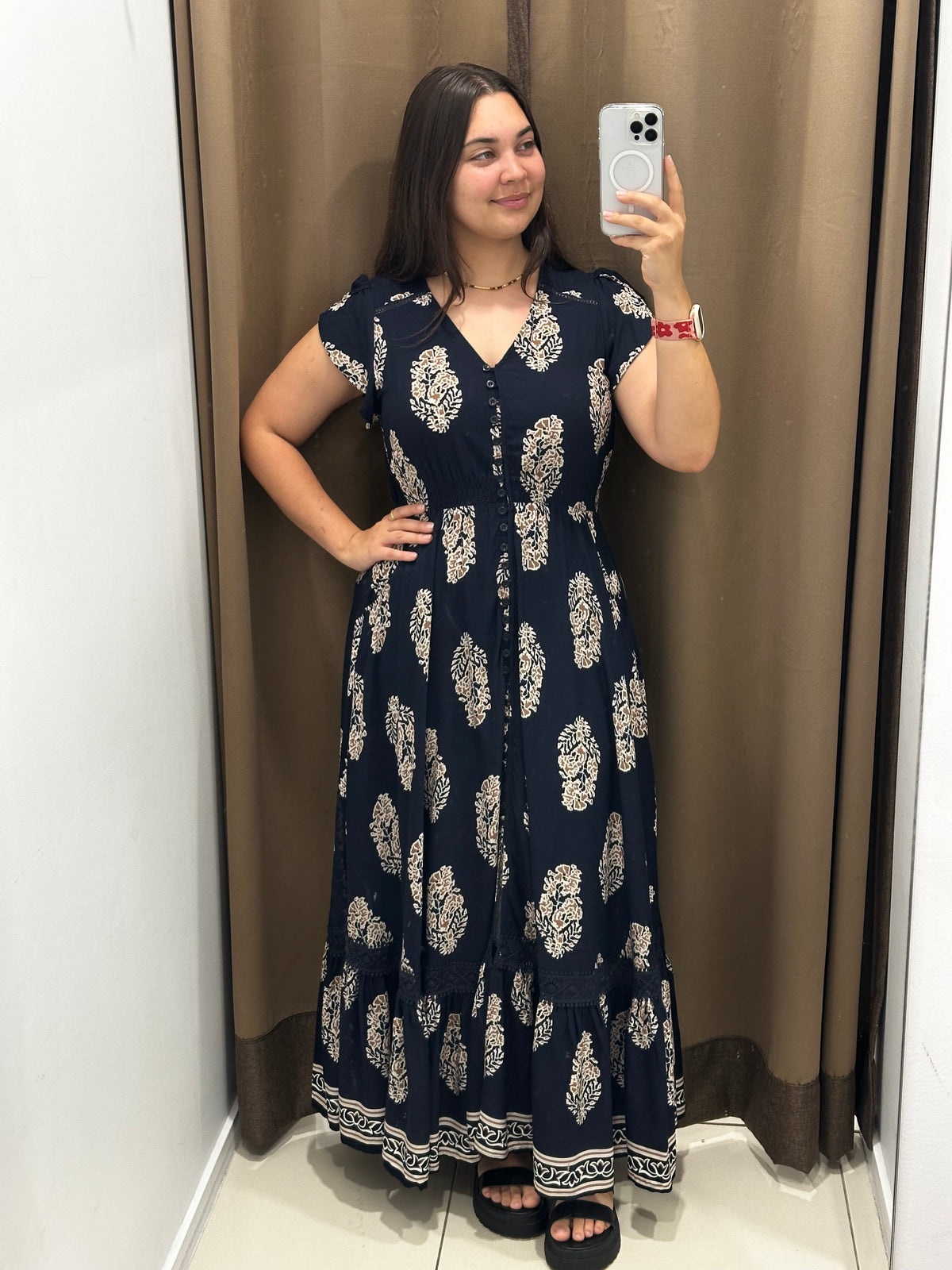 Agnes Dress Navy & Cream