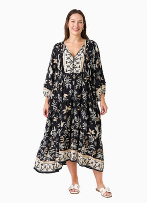 Eliana Dress Palm Print