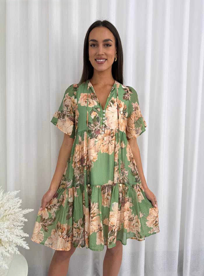 Rosalie Dress Green & Floral