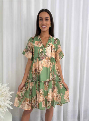 Rosalie Dress Green & Floral