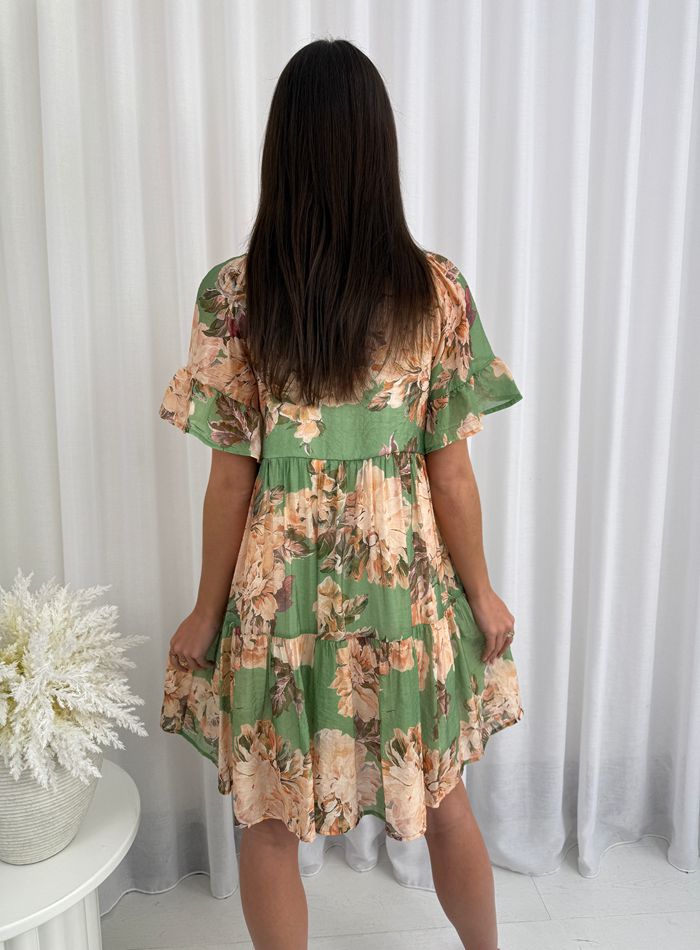 Rosalie Dress Green & Floral
