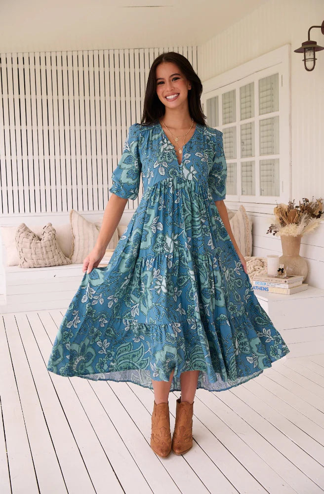 Serenade Print Eve Midi Dress
