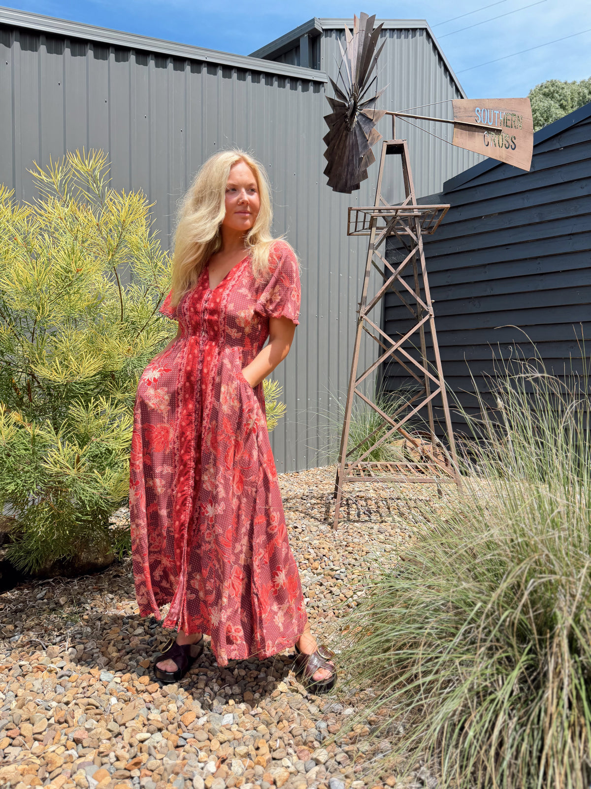 Ziggy Print Pearl Midi Dress