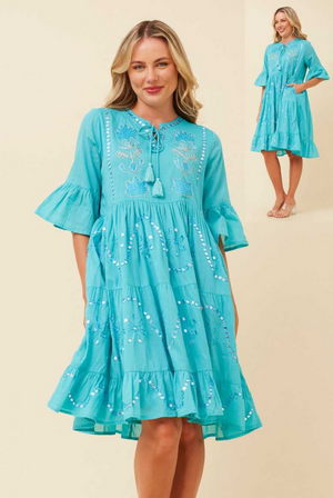 Tara Dress Turquoise