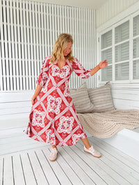 Rosa Print Lenni Midi Dress