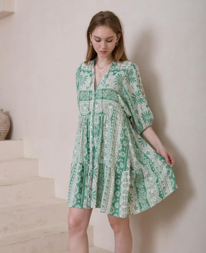 Sonya Dress Palm Green