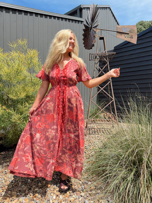 Ziggy Print Pearl Midi Dress