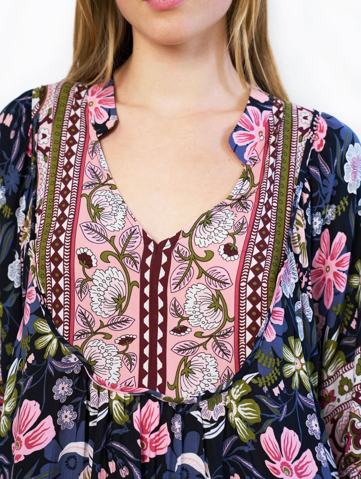 Neisha Dress Navy and Pink Floral
