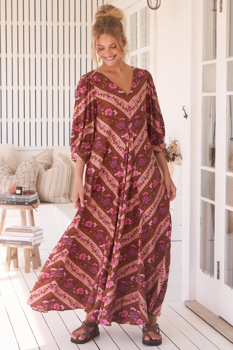 Savanna Print London Maxi Dress