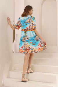 Lailah Dress Coastal Print