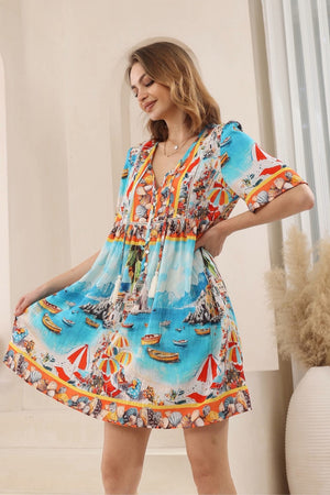 Lailah Dress Coastal Print