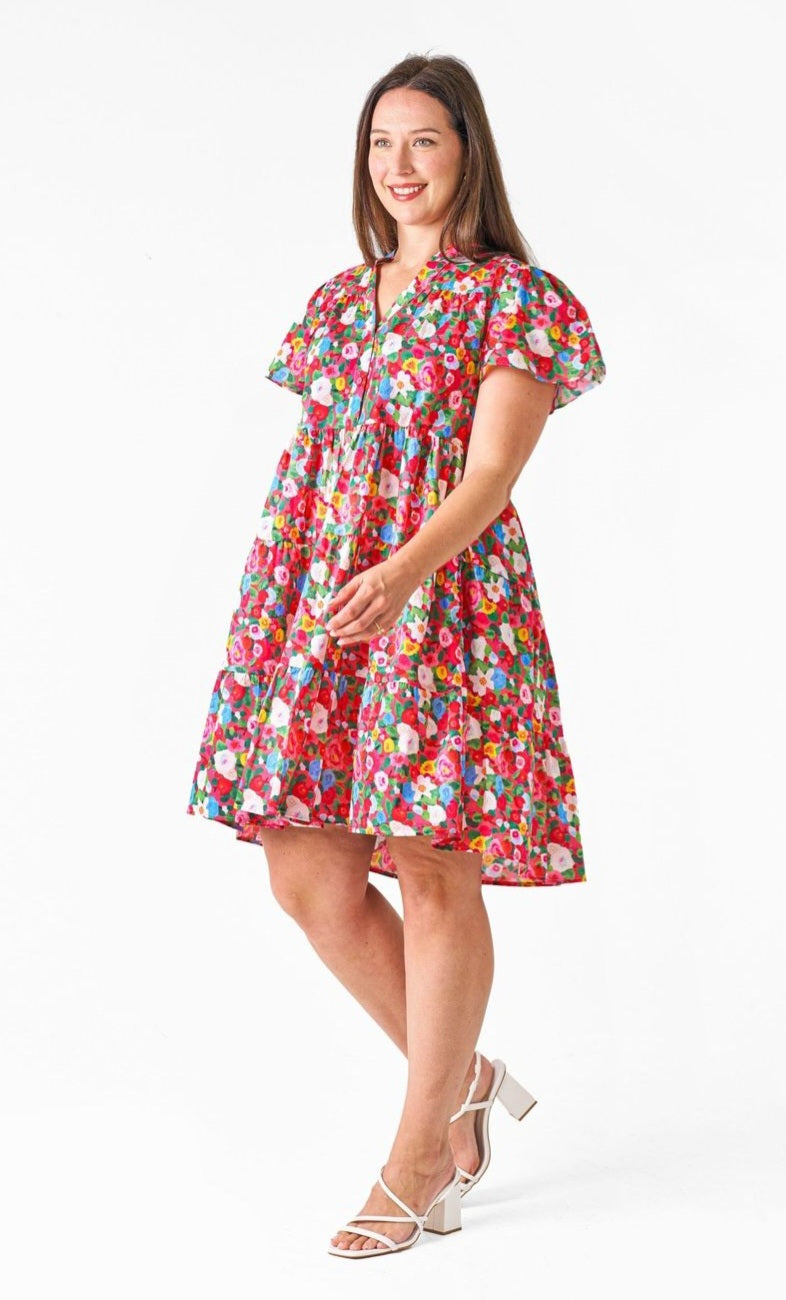Celia Dress Red Floral