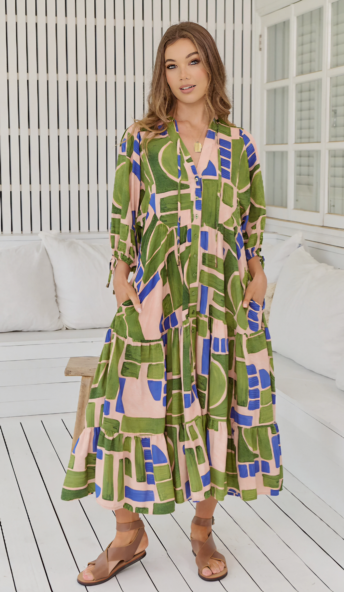 Mystic Matcha Print Ria Dress