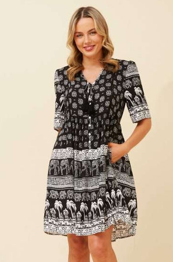 Bloom Dress Elephant Print