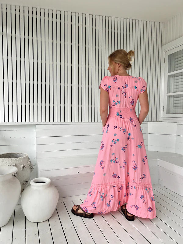 Wild Berry Print Romi Maxi Dress