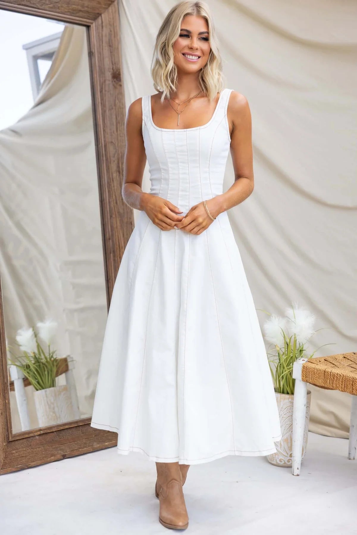 Adrienne Dress White