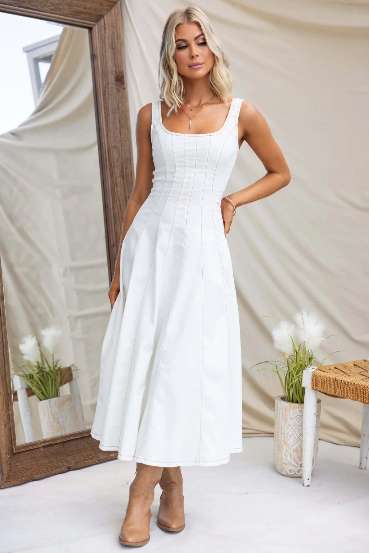 Adrienne Dress White