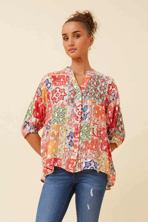Kimberley Blouse Patchwork Print